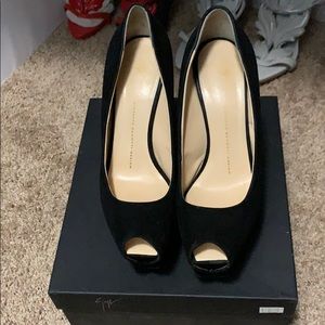 Black suede Giuseppe Platform Heels